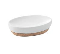 Gedy G-Canberra Porte-Savon Solide fabriqué en céramique et liège, Finition Blanche, 3 x 13 x 9,5 cm et 0,184 kg, Unique