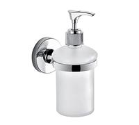 Gedy G-Jakarta, Dosa Savon M37 chromé, Distributeur de Savon Liquide en Acier Inoxydable avec récipients en Verre satiné, 10 Ans de Garantie, Design : R&D, Dimensions 15,4 x 6,8 x 10,3 cm