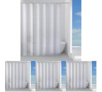 Gedy G-Jungle 180 x 200, fabriqué en Tissu peva, Finition Blanche, Design R&D, Rideau de Douche avec 12 Anneaux, 2 Ans de Garantie (Lot de 4)