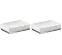 Gedy G-Lucy Porte-Savon Blanc, Composants fabriqués en céramique, Dimensions 3 x 12 x 8,2 cm et Poids 0,242 kg, Design R&S, 2 Ans de Garantie (Lot de 2)