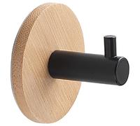 Gedy | Juncos Bamboom Porte-manteau Simple et Rond, Couleur Noir, Dimensions 5 x 5 x 3,8 cm et Poids 0,035 kg