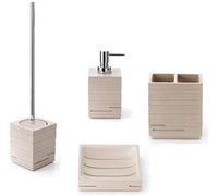 Gedy Lot de 4 accessoires Design carré Taupe