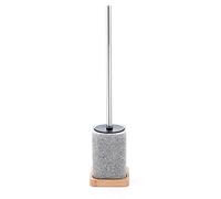 Gedy Nora Pot à Balai WC, Résine et Bambou, Gris, 10.5 x 10.5 x 46