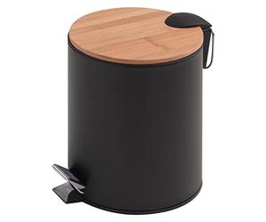 Gedy Panier Bamboom Kenta - Capacité : 5 litres - Noir - Dimensions : 26,5 x 20,5 x 26 cm - Poids : 0,85 kg