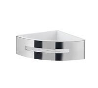 Gedy | Poseidon Porte-douche d'angle en acier, finitions chromées et blanches, dimensions 7,2 x 24 x 12,3 cm et poids 0,815 kg