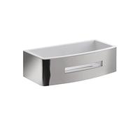 Gedy | Poseidon Porte-douche rectangulaire en acier, finitions chromées et blanches, dimensions 7,2 x 24 x 12,3 cm et poids 0,815 kg