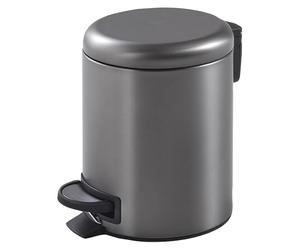 Gedy Potty Poubelle à pédale et couvercle 5 litres Gun Metal
