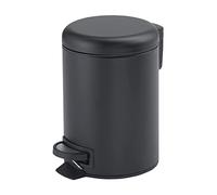 Gedy Potty Poubelle de Salle de Bain Ronde avec pédale et Couvercle Soft Close, Acier Inoxydable, Noir Mat, 20,6 x 26,8 x 27,5 cm