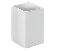 Gedy Queenstown Porte-Brosse à Dents pour Salle de Bain, Dimensions et Poids : 10 x 6,5 x 6,5 cm et 0,241 kg, Porte-Dentifrice et Brosse à Dents en céramique écologique, Finition Blanche, Design R&D,