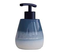Gedy SHEJLA Distributeur de Savon, céramique, Bleu, 10 x 10 x 15,5 cm