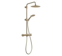 Gedy STAR PLUS 03 Colonne de douche or mat avec robinet mitigeur 3 positions, pommeau de douche, flexible 150 cm, extensible 92-146 vm