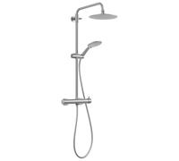 Gedy STAR PLUS 04 Colonne de douche brossée avec robinet mitigeur 3 positions, pommeau de douche, flexible 150 cm, extensible 92-146 cm