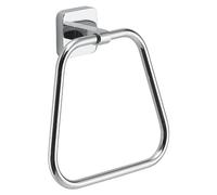 Gedy Tonga Porte-Serviette de Salle de Bain, Porte-Serviettes Mural, Anneau Porte-Serviettes adhésif, Porte-Serviettes sans perçage, chromé, Acier Inoxydable, 17 x 4,6 x 16 cm
