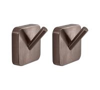 Gedy TONGA Lot de 2 cintres pour serviette de bain en acier inoxydable, or rose, 4,7 x 3,1 x 4,9 cm, adhésif