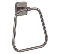 Gedy Tonga Porte-Serviette de Salle de Bain, Porte-Serviettes Mural, Anneau Porte-Serviettes adhésif, Porte-Serviettes sans perçage, Acier Inoxydable, 17 x 4,6 x 16 cm