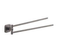 Gedy Tonga Porte-Serviettes Mural Double en Acier Inoxydable Gun Métal 4,7 x 39,1 x 5,8 cm