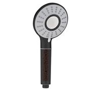 Gedy Top 08 Pure Pommeau de douche, anti-calcaire, pierres naturelles, noir mat, acier inoxydable AISI 304 et ABS, 3 modes de jet, économie d'eau, nettoyage facile