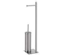 Gedy Trilly Column Porte-Rouleau de Papier Toilette et Porte-Brosse de Toilette Brossé
