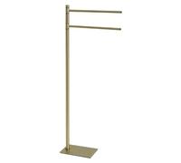 Gedy TRILLY Porte-Serviettes sur Pied avec 2 Bras, Or brossé, Acier Inoxydable, 14 x 34 x 83,5 cm