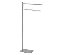 Gedy TRILLY Porte-Serviettes sur Pied pour Salle de Bain avec 2 Bras, brossé, Acier Inoxydable, 14 x 34 x 83,5 cm