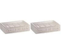 Gedy Vivienne Porte-Savon en céramique Blanc Taille Unique (Lot de 2)