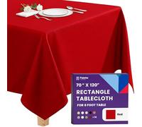 Gee Di Moda Nappe rectangulaire - Tissu Lavable très résistant - pour Buffet, Vacances, dîner, Mariage et fête prénatale - Rouge - 177,8 x 304,8 cm