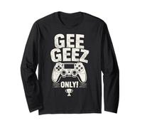 Gee Geez Only Gaming Gamer GG Winner Funny Men Boys Kid Manche Longue