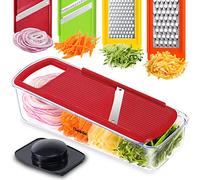 Geedel Mandoline Cuisine Pour La Cuisine, Mandoline Cuisine Coupe Legumes Multifonctions 4 en 1 Avec Récipient, Rapeuse legume Decoupe Legumes Pour Légumes, Fruits Fromage.