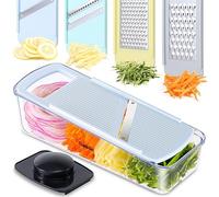 Geedel Mandoline Cuisine Pour La Cuisine, Mandoline Cuisine Coupe Legumes Multifonctions 4 en 1 Avec Récipient, Rapeuse legume Decoupe Legumes Pour Légumes, Fruits Fromage.
