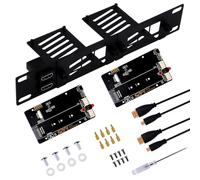GeeekPi 10 Inch 1U Rack Mount for Raspberry Pi 5, with 2PCS PCIe to M.2 NVMe SSD Adapters, Holds up to 2PCS Pi5 Boards, Compatible with DeskPi RackMate T0/T1/T2/10 Inch Server Rack