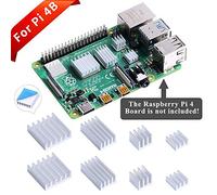 GeeekPi 8PCS Dissipateurs de Chaleur pour Raspberry Pi 4 Modèle B,Raspberry Pi Dissipateurs de Chaleur en Aluminium avec Ruban Adhésif Thermo-conducteur pour Raspberry Pi 4B