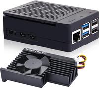 GéeekPi ABS Case pour Raspberry Pi 5 avec Armor Lite V5 Active Cooler, Noir