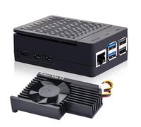 GéeekPi ABS Case pour Raspberry Pi 5 avec Armor Lite V5 Active Cooler, Noir