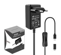 GeeekPi Alimentation Raspberry Pi 4,Alimentation USB C 5V 4A 20W avec Interrupteur Marche/arrêt Prise EU,pour Raspberry Pi 4 Model B 8go/ 4go/ 2go/ 1go,avec Un Adaptateur Micro USB pour Pi 3B+/3B