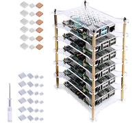 GeeekPi Boîtier Aluminium Acrylique Transparent Empilable pour Raspberry Pi 4/3/2 Modèle B avec Dissipateurs Thermiques 2 Ports USB 2.0