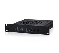GeeekPi Boîtier métallique pour carte DeskPi Super4C Cluster Mini-ITX | Facteur de forme de montage en rack 1U, compatible avec rack de 25,4 cm, panneau inférieur amovible, accès E/S avant
