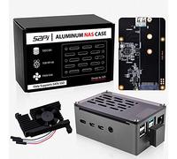 GeeekPi Boîtier NAS Raspberry Pi 4 en aluminium ventilateur PWM et adaptateur SSD M.2 SATA boîtier passive avec ventilateur silencieux 3510 pour Pi 4