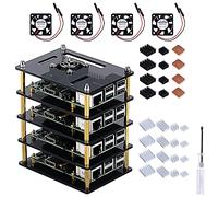 GeeekPi Boîtier pour Raspberry Pi 4, 3, 2 Ventilateur de refroidissement et dissipateurs thermiques