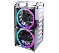 GeeekPi Boîtier Rack Stackable Raspberry Pi Cluster 120mm RGB LED Ventilateur 5V pour RPi 4B/3B+/3B/2B/B+ et Jetson Nano (8-Couches)