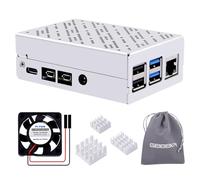 GeeekPi Boîtier Raspberry Pi 4 Aluminium Ventilateur 30 mm 3 Dissipateurs Thermiques