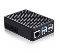 GeeekPi Coque pour Raspberry Pi 5, boîtier V5 avec refroidissement passif, boîtier en aluminium avec autocollant conducteur thermique, dissipateur thermique pour Raspberry Pi 5 4 Go/8 Go