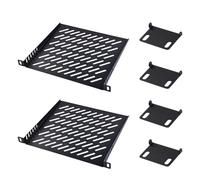 GeeekPi DeskPi RackMate Accessories 10 inch 0.5U Rack Shelf, 0.5U Server Rack Shelf Vented Rack Mount Cantilever Tray for 10 inch Network Equipment Rack & Cabinet and DeskPi RackMate T1/T0/T2 (2PCS)