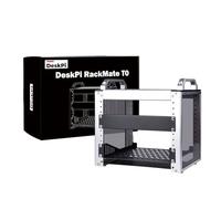GeeekPi DeskPi RackMate T0 - 10 Pouces 4U Mini Baie Serveur Profondeur 200 mm, avec Plateau de Rack et Panneau Vierge, pour équipements AV, NAS et serveurs 10'', Argent