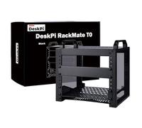 GeeekPi DeskPi RackMate T0 - 10 Pouces 4U Mini Baie Serveur Profondeur 200 mm, avec Plateau de Rack et Panneau Vierge, pour équipements AV, NAS et serveurs 10'', Noir