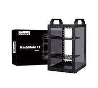 GeeekPi DeskPi RackMate TT Mini armoire serveur pour mini PC, 200 mm de profondeur avec 2 étagères 0,5U, pour NAS, AV et équipement réseau (noir)