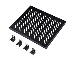 GeeekPi Étagère de Rack 0,5U pour Armoire Réseau DeskPi RackMate T2, 25,4 cm, Conception Perforée, Capacité 25 kg, Noir