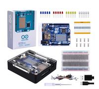 GeeekPi Kit de démarrage étudiant pour Arduino UNO R4 WiFi, avec Carte Officielle UNO R4 WiFi, Boîtier en métal avec Couvercle en Acrylique Transparent, Platine d'essai 400 Trous, USB-C Câble