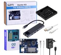 GeeekPi Kit de démarrage pour Arduino UNO Q - Kit de développement IA et intégré avec 2 Go de RAM, 16 Go eMMC, boîtier en aluminium, hub USB-C, bloc d'alimentation, câble HDMI, câble patch Ethernet