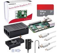 GeeekPi pour Raspberry Pi 5 8 Go Starter-Set | Carte mémoire de 64 Go | Alimentation USB-C 27 W | boîtier avec Active Cooler | 2 Câbles 4k Micro HDMI | Dissipateur de Chaleur | Raspberry Pi 5 8 Go