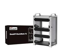 GeeekPi RackMate T1 Armoire serveur DeskPi 8U de 25,4 cm, mini rack de 200 mm de profondeur avec étagère et panneau vierge, pour équipement AV, NAS et serveur de 25,4 cm (argenté)